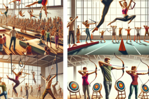 Initiation aux acrobaties de gym et lecons de tir a