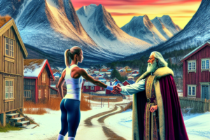 Marte Olsbu Roiseland accueille le roi de Norvege dans son